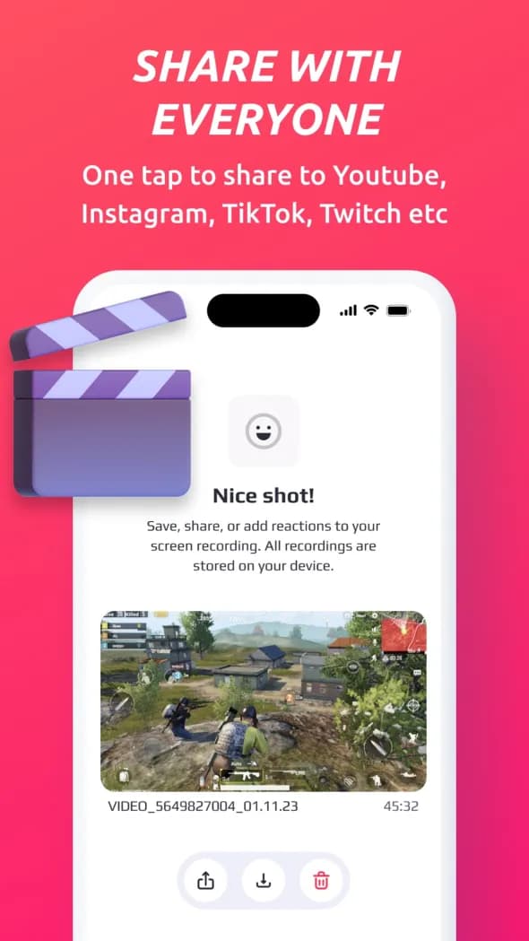 Share to YouTube, Instagram, TikTok and more