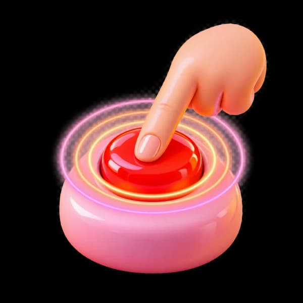 Finger pressing a big red record button